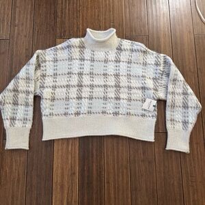 NWT Arizona Jean Co Multi Colored Plaid Sweater Turtleneck Size M/L